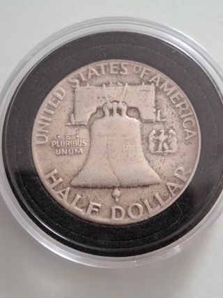 Moneda Benjamín Franklin 1951 Medio Dólar de Plata