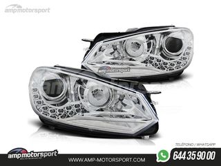 FAROS DELANTEROS LUZ DIURNA LED REAL DRL PARA VOLKSWAGEN GOLF MK6