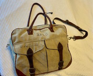 Bolso/cartera vintage marrón/caquis. Sin marca.