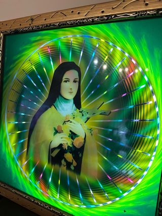 Cuadro Virgen María con luces