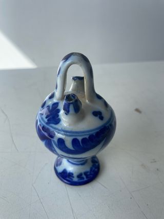 Mini botijo de cerámica azul