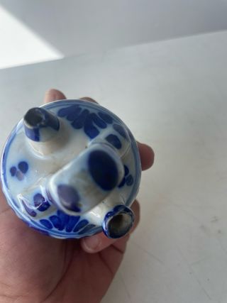 Mini botijo de cerámica azul
