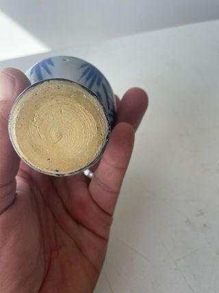Mini botijo de cerámica azul