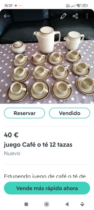 Juego de café El Corte Inglés 12 tazas