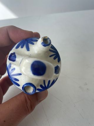 Mini botijo de cerámica azul