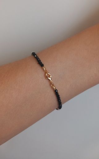 Pulsera de cristal facetado y perlas naturales