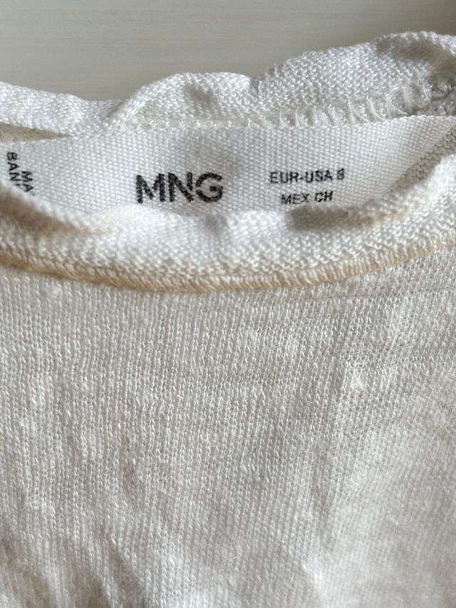 Camiseta T.S blanca sin mangas Mango