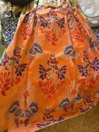Falda fallera naranja y morada