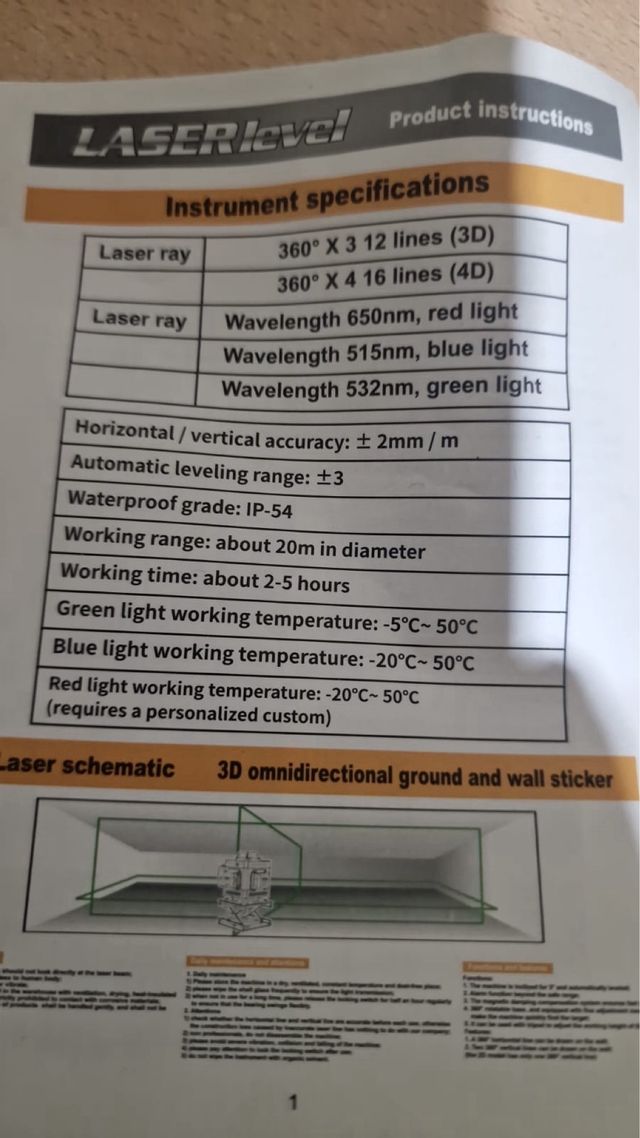 Láser Level Meter. Max Licht
