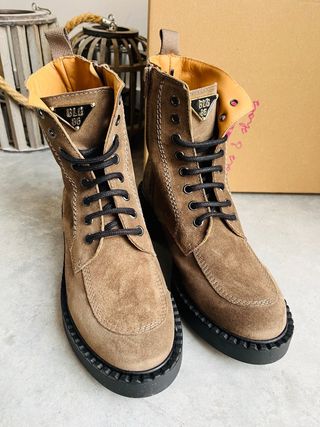 Botines piel camel cordones talla 37