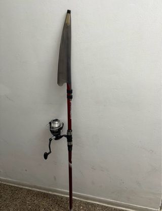 Caña de pescar con carrete