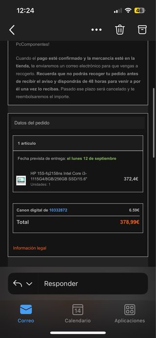 Ordenador Portátil HP 15s-fq2158ns Gris/Plata