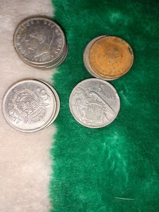 Monedas 5 Pesetas Franco y Rey Juan Carlos