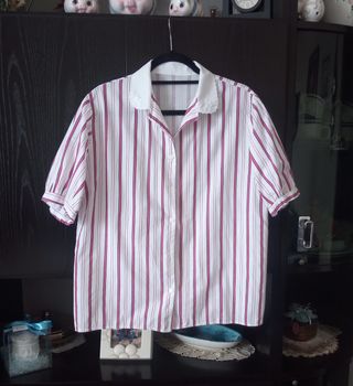 Camicia donna mezza manica a righe