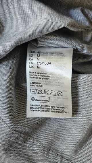 Camisa H&M Gris Talla M