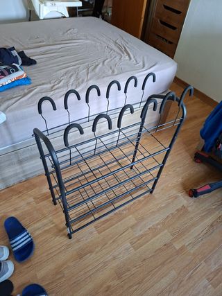 Zapatero Metálico Negro 4 Niveles