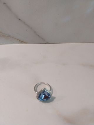Anillo Swarovski Corazón Azul. Nuevo!!