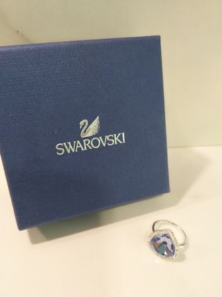 Anillo Swarovski Corazón Azul. Nuevo!!