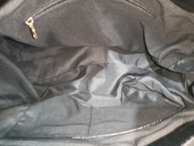 Borsa effetto cocco nera + portafogli