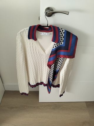 Pañuelo de cuello lunares y rayas