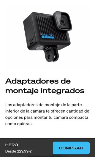 GoPro Hero 2024 4K y accesorios.