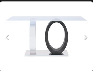 Mesa de comedor moderna cristal y madera