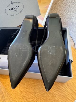 PRADA Bailarinas de satén con abertura