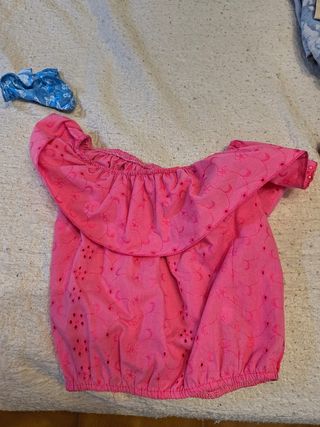 Top bambina rosa con fiori