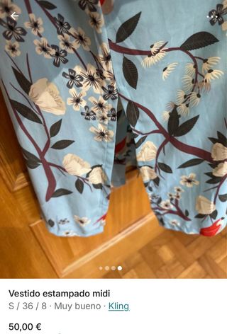 Vestido estampado floral Kling Talla S