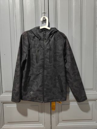 Chaqueta Técnica Hombre Impermeable Negra/Gris