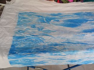 Pareo estampado olas azul y blanco