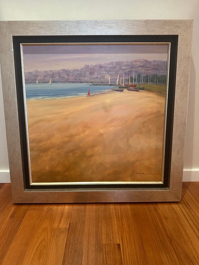 Cuadro paisaje pintado a mano