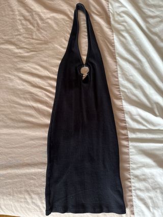 Vestido Negro Halter con Aro