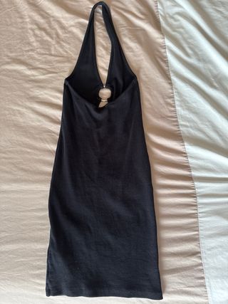 Vestido Negro Halter con Aro