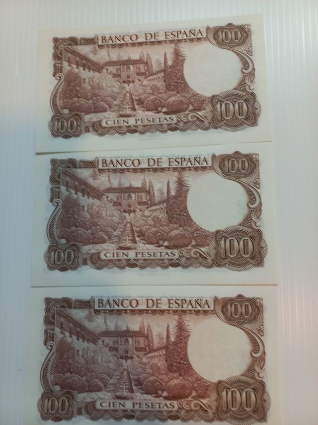 11 Billetes CORRELATIVOS 100ptas España 1970 FALLA