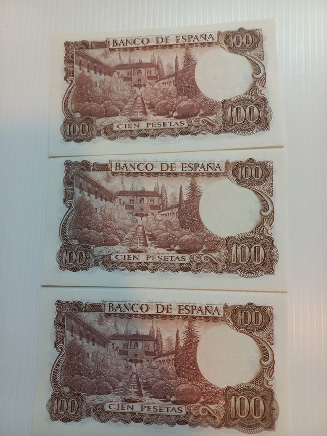 11 Billetes CORRELATIVOS 100ptas España 1970 FALLA