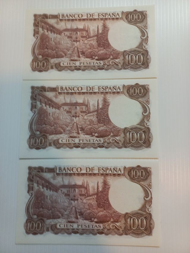 11 Billetes CORRELATIVOS 100ptas España 1970 FALLA