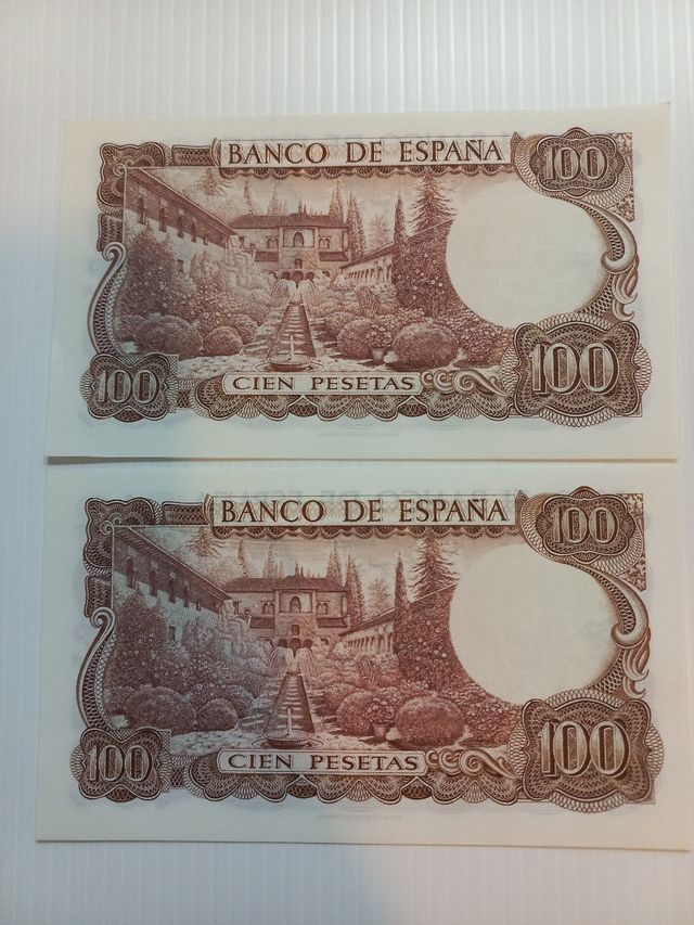 11 Billetes CORRELATIVOS 100ptas España 1970 FALLA