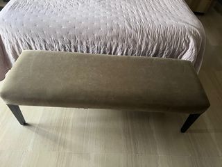 Banco tapizado beige/marrón
