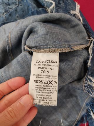 Camicia lunga in jeans con bottoni