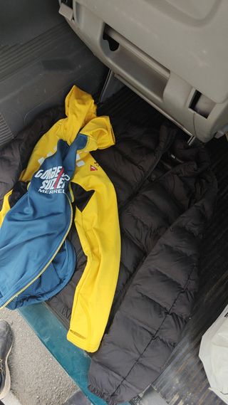 Chaqueta deportiva amarilla y azul