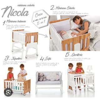Minicuna madera Nicola 5 en 1