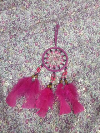 ✨ Atrapasueños Rosa con Plumas – Decoración Boho ✨