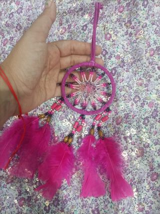 ✨ Atrapasueños Rosa con Plumas – Decoración Boho ✨