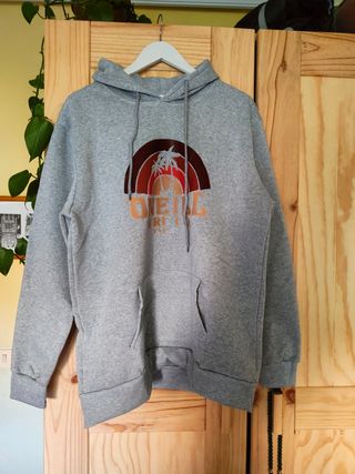 Sudadera con capucha gris hombre