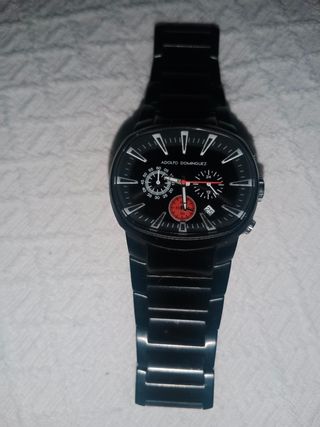 Reloj Adolfo Dominguez Negro y Plateado