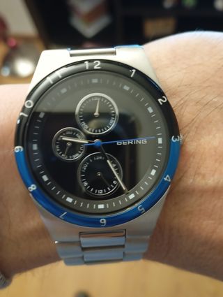 Reloj Bering Acero Azul Plata