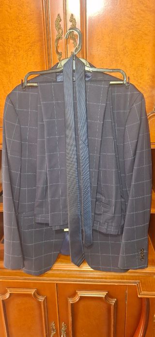 Traje Zara Gris a Cuadros Hombre