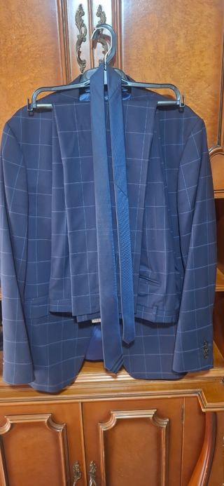 Traje Zara Gris a Cuadros Hombre