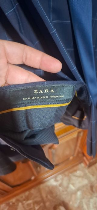 Traje Zara Gris a Cuadros Hombre